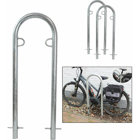 2 x Fahrradanlehnbügel 111,5 x 40 cm Stahl feuerverzinkt Ø 49 mm Einbetonieren Fahrradständer Parker Typ U