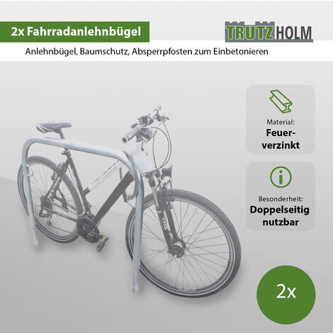 2 x Fahrradanlehnbügel 115 x 99 cm Stahl feuerverzinkt Ø 49 mm Einbetonieren Fahrradständer Parker Typ U (1/5)