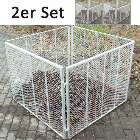 2x TRUTZHOLM Komposter 100x100x80 cm Metallkomposter aus Streckmetall Gartenkomposter  Feuerverzinkt