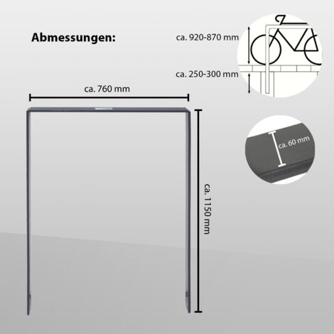 TRUTZHOLM Fahrrad-Anlehnbügel Aus Stahl Zum Einbetonieren – Galvanisiert & Pulverbeschichtet, Für 2 Räder