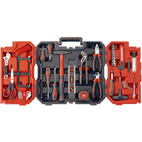 Werkzeug-Koffer gefüllt, inkl. kwb Werkzeug-Set, robust 70-teilig,