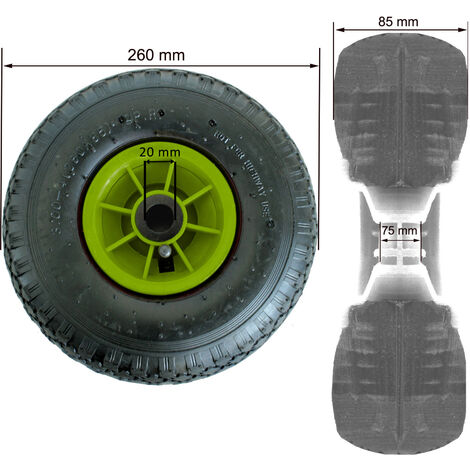 FROSAL 2x Luftrad Für Bollerwagen & Sackkarre – 260x85 Mm, 20 Mm Achse, Rollenlager, Autoventil – Ersatzrad FROSAL 2x Luftrad Für Bollerwagen & Sackkarre – 260x85 Mm, 20 Mm Achse, Rollenlager, Autoventil – Ersatzrad