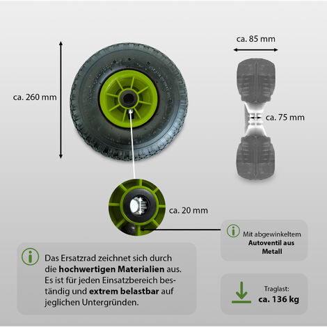 4X REIFEN + Schlauch 4.80/4.00-8 Bollerwagen Gartenhänger Sackkarre