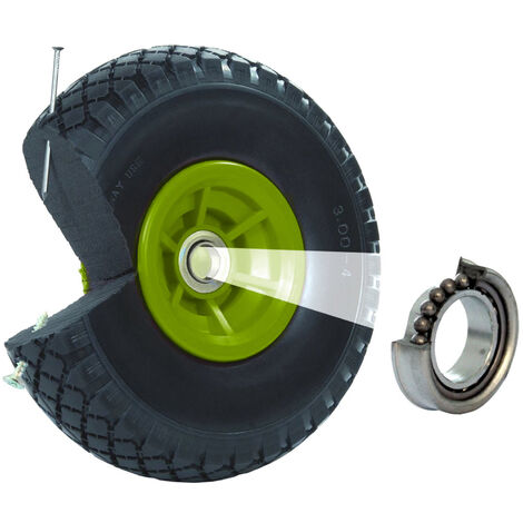 Sackkarrenrad Vollgummi 260x85 mm 3.00-4 Nabenlänge 60 mm PU Sackkarre Ersatzrad Rad Reifen grün