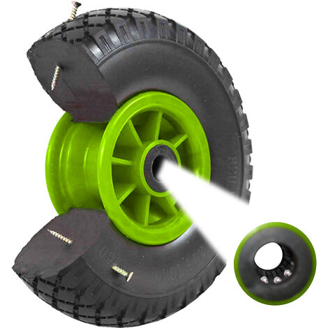 Sackkarrenrad Vollgummi 260x85 mm 3.00-4 PU Ersatzrad Rad Reifen Achsenlänge 75 mm grün