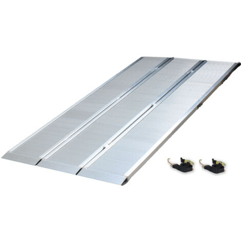 DREIBREIT by TRUTZHOLM 3-fach Auffahrrampe klappbar 222cm Tragkraft 1650kg Alu silber geriffelt
