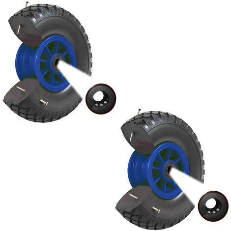 2x Sackkarrenrad Vollgummi 260 x 85 mm 3.00-4 PU Sackkarre Ersatzrad Bollerwagenrad
