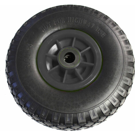 Bolderkar / steekwagen wiel met kunststof velg 260 x 85 (3.00-4) anti-lek geel/rood | Ricks Handel
