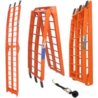 TRUTZHOLM 1 x Auffahrrampe klappbar 180 cm Traglast 340 kg Alu orange Riffelstab Verladerampe