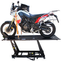 Motorradhebebühne hydraulisch 450 kg Extra-Breit 67,5 cm Montagebühne Montagerampe Heber schwarz