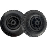 2x Sackkarrenrad Luftrad 260x85 3.00-4 Achlänge 75 mm 4PR Lagen mit Nadellager schwarz