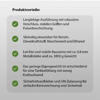 Benzinkanister Kraftstoffkanister Metall 10 L Olivgrün Metall Kanister Diesel 
