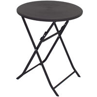 Balkontisch Bistrotisch Klapptisch Gartentisch grau Holzoptik 60 cm Ø klappbar