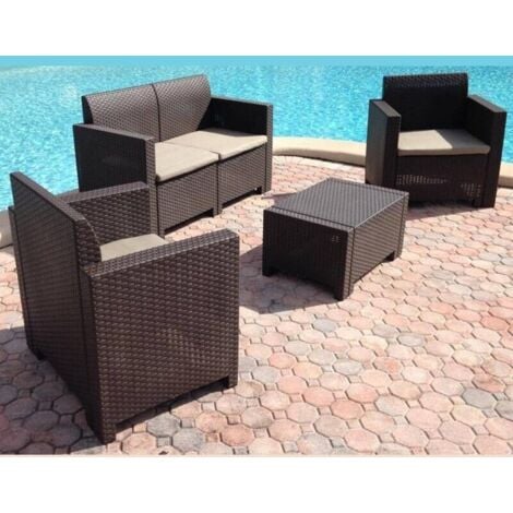 Bica 9067.3 Set Nebraska Salottino 4 Posti, Marrone, 119 x 74 x 57 cm