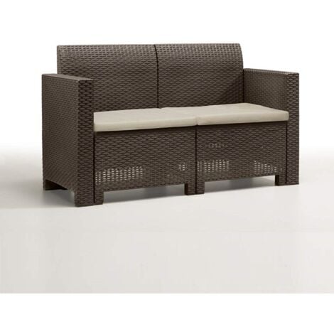 Bica 9067.3 Set Nebraska Salottino 4 Posti, Marrone, 119 x 74 x 57 cm