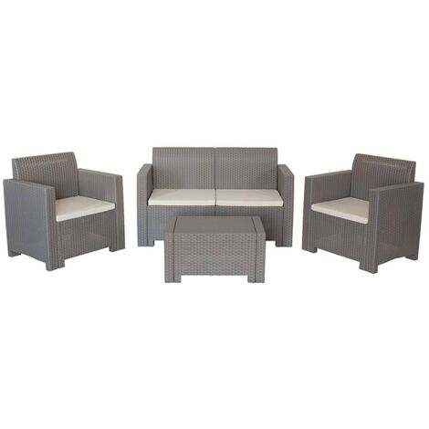 Bica 9067.3 Set Nebraska Salottino 4 Posti, antracite, 119 x 74 x 57 cm