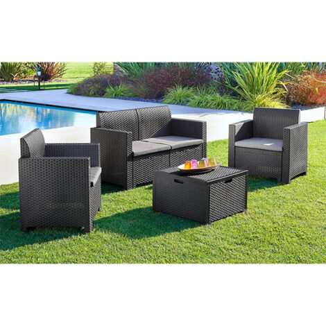 Bica 9067.3 Set Nebraska Salottino 4 Posti, antracite, 119 x 74 x 57 cm