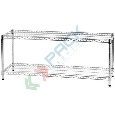 Archimede Sistema Componibile, Scaffale Due Ripiani, Grigio, 121 x 36 x 50 cm