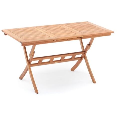 Tavolo pieghevole in legno di eucalypto allungabile 100/140x70 cm ciliegio