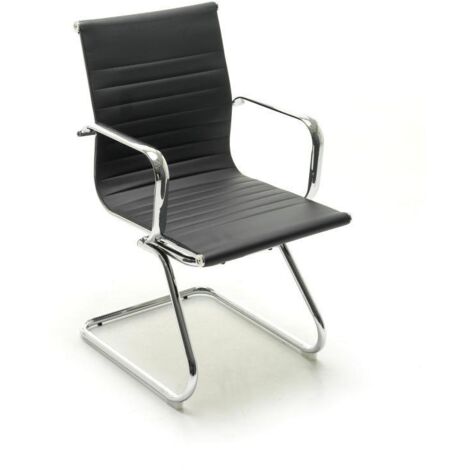 Poltrona fissa su slitta mod. Xeno direzionale colore nero ecopelle M0820-01