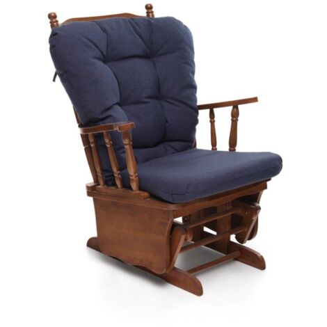 Poltrona dondolo oscillante Dallas colore blu M0629-02 massello