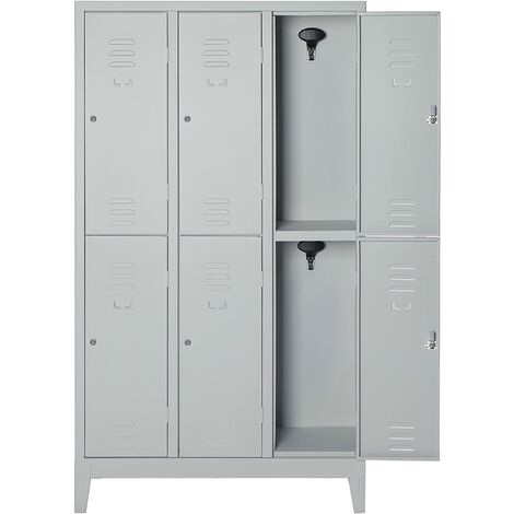 Armadio multipli spogliatoio 6 posti 101x33x180 cm con serratura a chiave
