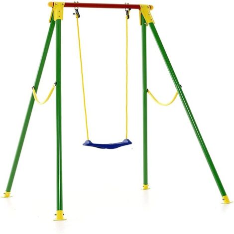 Altalena Kiko 1 Seggiolino Posto Metallo Gioco Bambino Giardino Max 50kg Alt 200