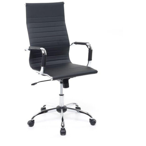 Poltrona Sedia Ufficio Girevole Modello XENO mod. direzionale in eco pelle nera