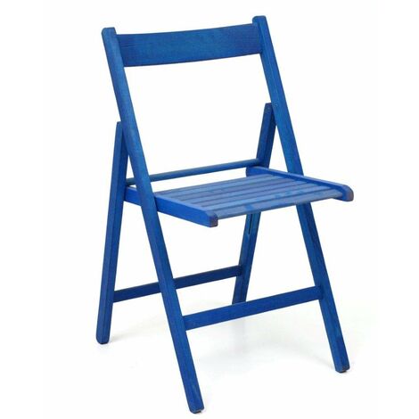 Offerta 4x sedia in legno di faggio pieghevole di colore blu