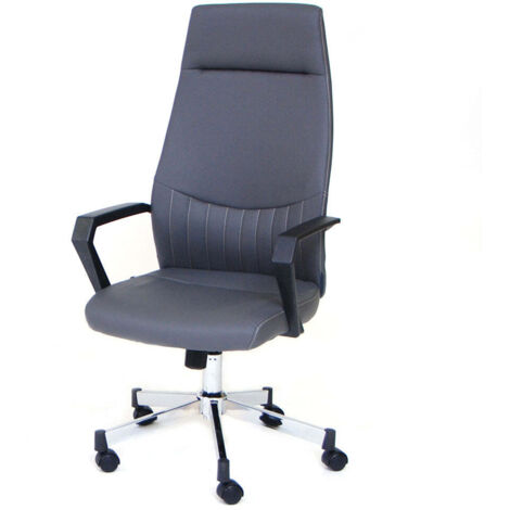 Poltrona Sedia da Ufficio Scrivania Ergonomica in Ecopelle con Braccioli Rotelle (1/4)