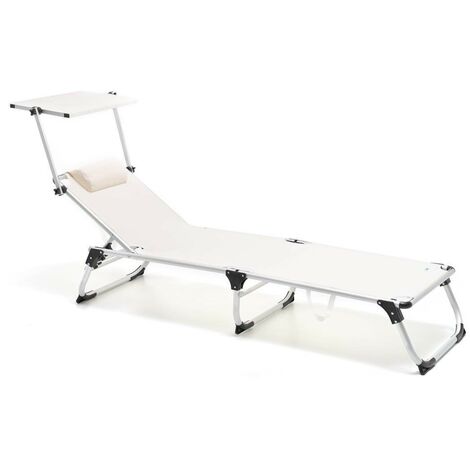 Lettino Mackay pieghevole alluminio textilene da 650 grammi colore bianco