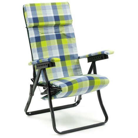 Sedia poltrona sdraio mod HaitI con poggiapiedi H5934C vari colori cuscino (1/2)