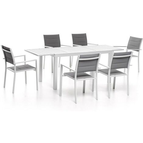 TAVOLO OSTUNI Allungabile in alluminio 140/210x77cm colore Bianco prolunga