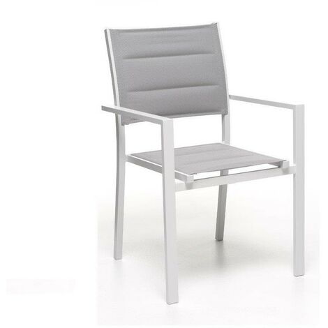 POLTRONA alluminio OSTUNI Bianco M0934-08 Textilene imbottito