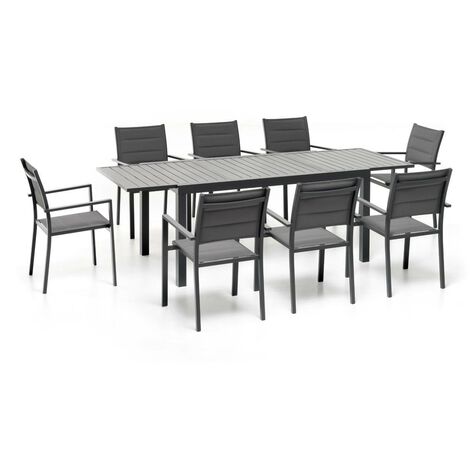 Tavolo da pranzo allungabile 160/240x90 cm in alluminio antracite