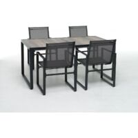 TAVOLO IN METALLO MOD BOSTON MISURA 160x90cm COLORE Antracite M0787-38