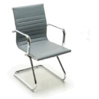 Poltrona fissa su slitta mod. Xeno direzionale colore grigio ecopelle M0820-03