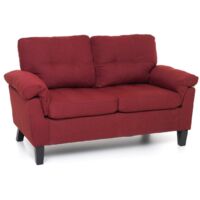 divano "denver" 2 posti tessuto rosso, 145x95x78 cm