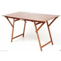 Tavolo pic nic rettangolare pieghevole colore noce misura 140x70 cm legno faggio