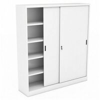 Armadio in metallo ad ante scorrevoli 120x45x200 grigio