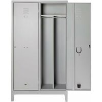 Armadio metallo spogliatoio sporco/pulito 80x40x180 cm con serraura a chiave