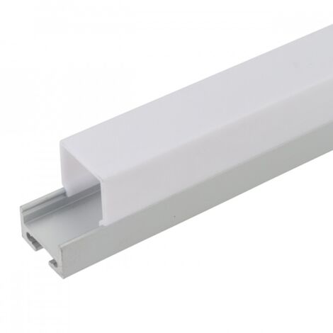 Profil Aluminium Pour Bande LED Installation Escaliers - Diffuseur laiteux  x 1M