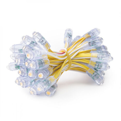 Pixel LED 0,1W 2Lm 9Mm 5V Epistar (Chaîne de 50 unités) Jaune 50 000H [DE-PIX-9-Y]