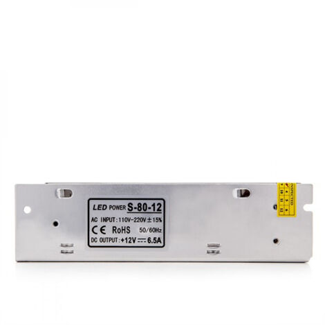 Transformateur LED 230VAC/12VDC 80W 6,5A IP20