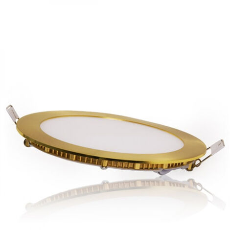 Panneau LED 12 W 1 200 lm 2 700 °K circulaire doré 50 000 h [GL-CL-R12N-G-WW]