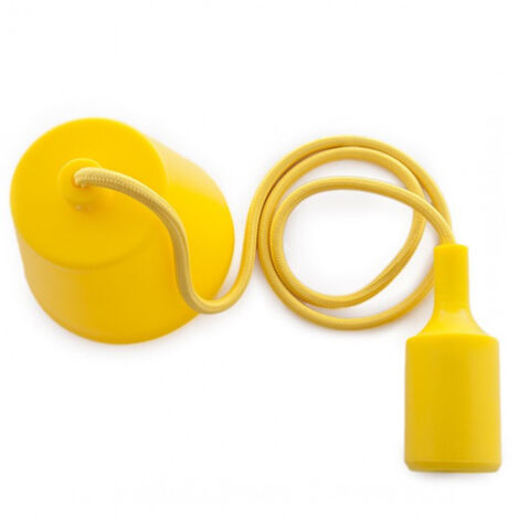 Support de Lampe E27 Câble - Rosette - Couleur Jaune (1/3)