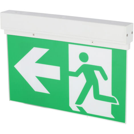 Éclairage de secours LED permanent de 3 W avec panneau double face et auto-test