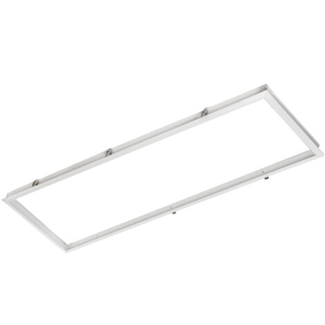 Greenice – Cadre aluminium pour panneau LED 120x30cm – Finition blanche – Installation plafond – Compatible 1195x295x12 mm