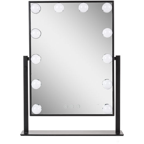 Miroir de maquillage éclairé LED 4200ºK 41x47,5Cm Ajustable Noir 40.000H [SUN-ESLED-03-B] (SUN-ESLED-03-B)