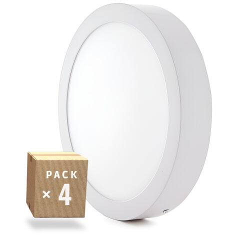 Lot de 4 plafonniers LED 20 W 2 000 lm 4 200 °K Surface 40 000 H [HO-2029P4-W]